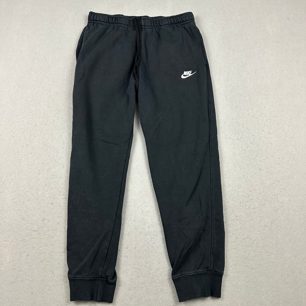 Nike Pants Men Large Black Solid Jogger Tapered Swoosh Embroidery Drawstring L